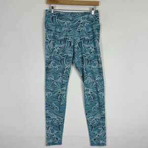 Okiino Sea‎ Street Studio Leggings Pants Womens 8 Blue Ocean Waves Active Yoga